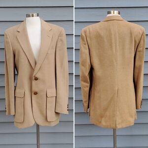 Vintage 90s y2k Austin Reed of Regent‎ Street Wallachs Camel Hair Tan Blazer Md